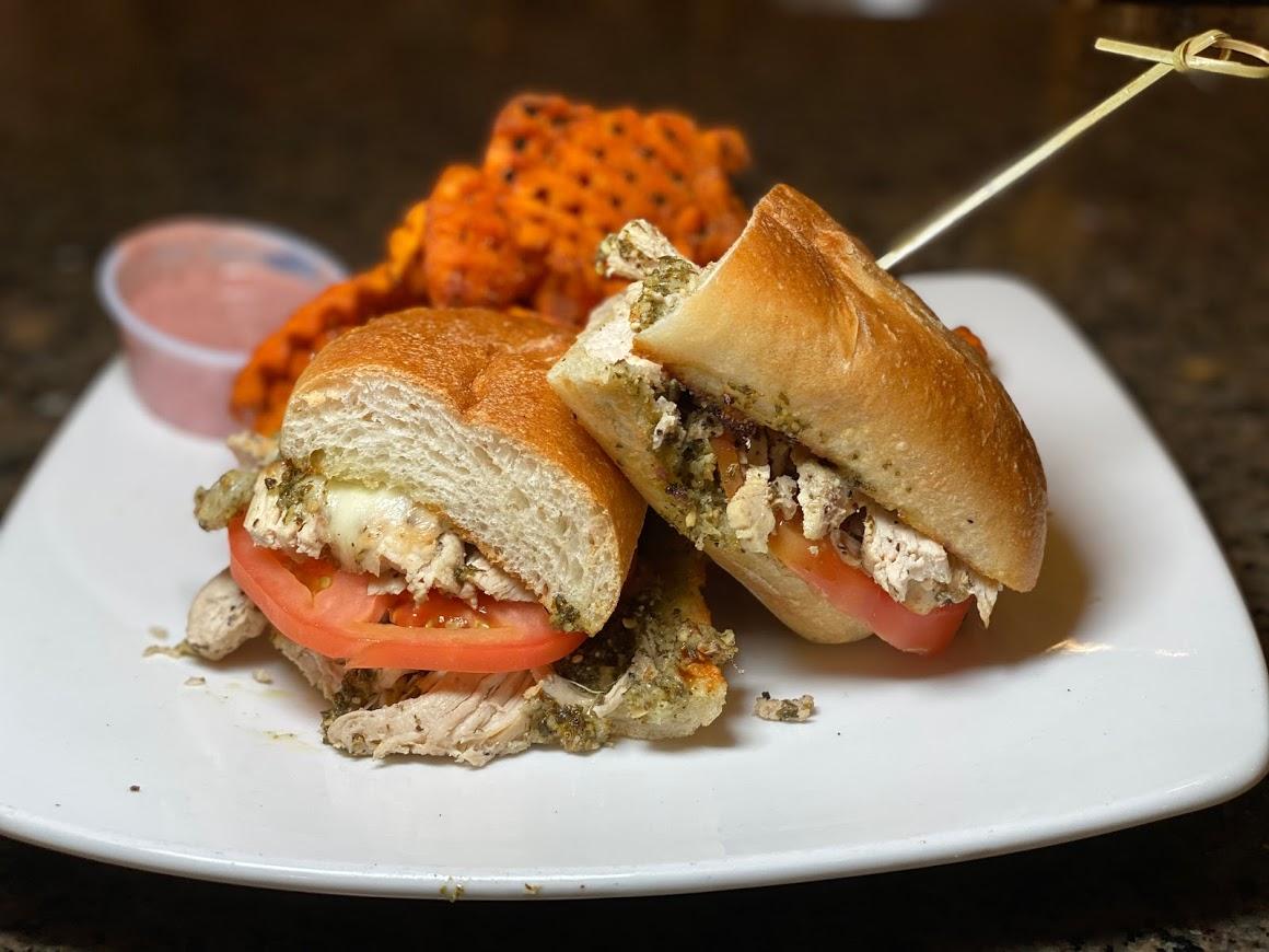 Order Chicken Pesto Panini food online from Berry Fresh Cafe store, Jupiter on bringmethat.com