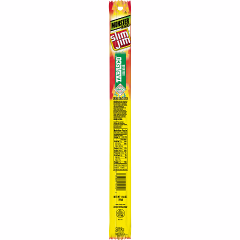 Order Slim Jim Monster Tabasco Smoked Snack Stick 1.94oz food online from 7-Eleven store, Willis on bringmethat.com