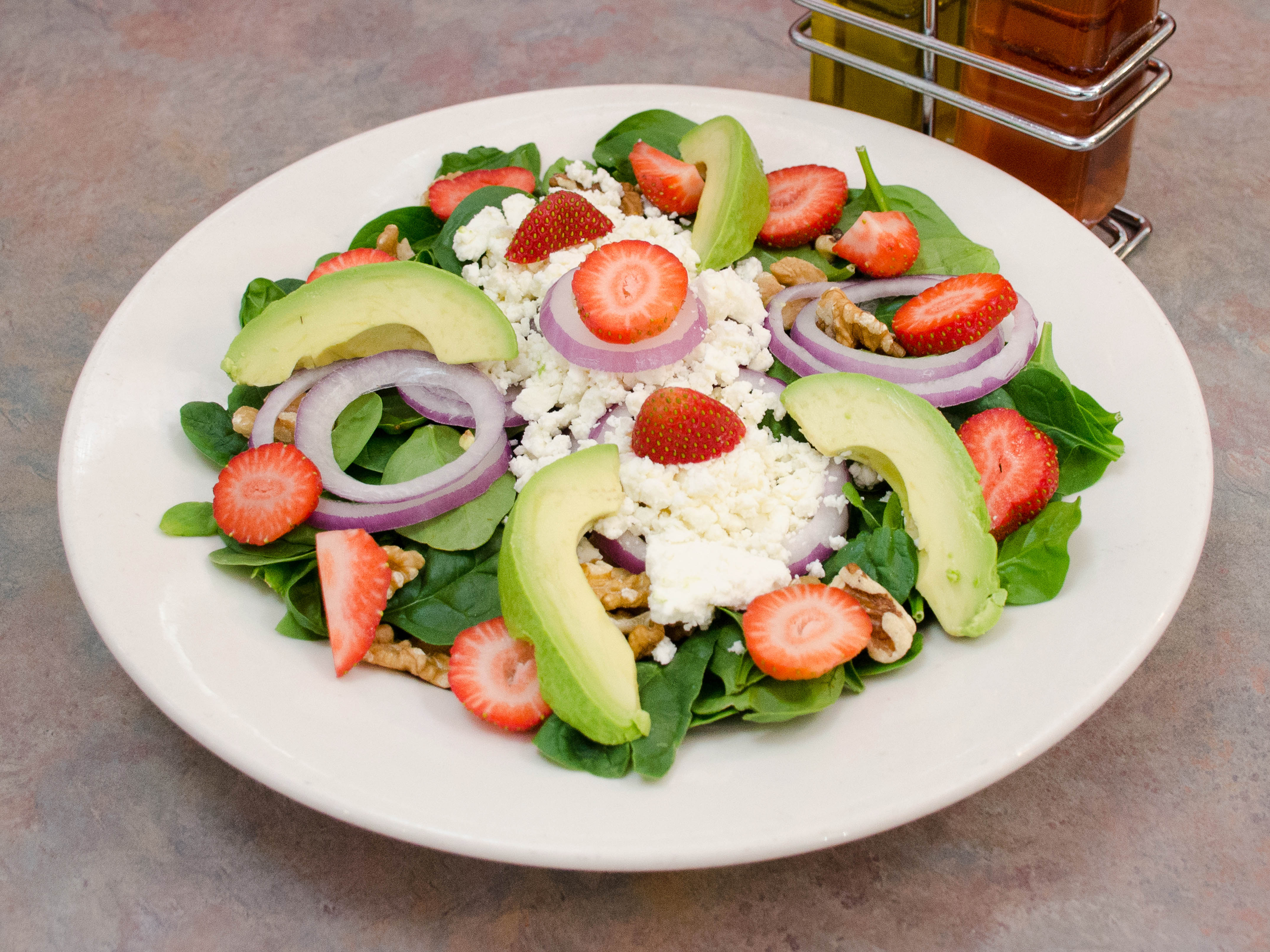 Order 7. Strawberry Avocado Salad food online from Lighthouse Diner store, Wantagh on bringmethat.com