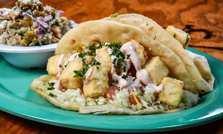 Flash Fried Tofu Tacos from Cabo Fish Taco Baja Seagrill