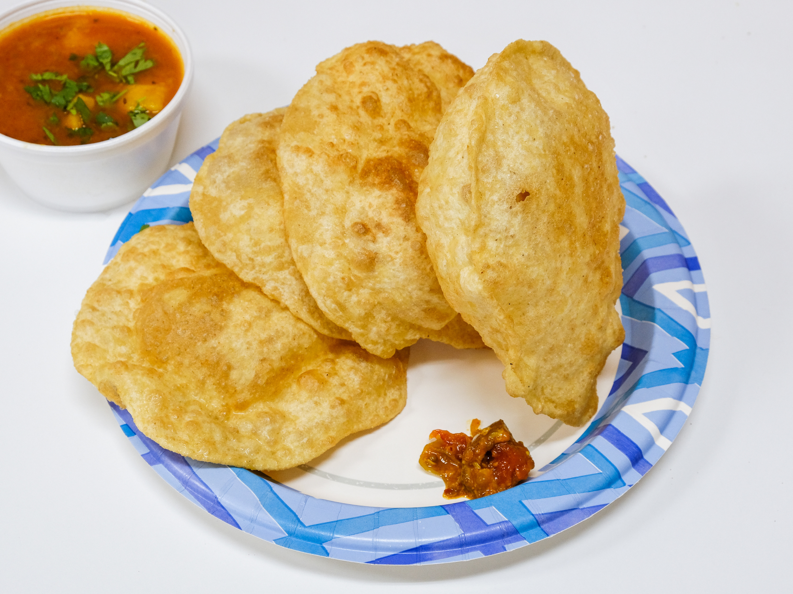 Order 3. 4 Puris, Aloo Sabji & Pickle food online from Little India store, Tempe on bringmethat.com