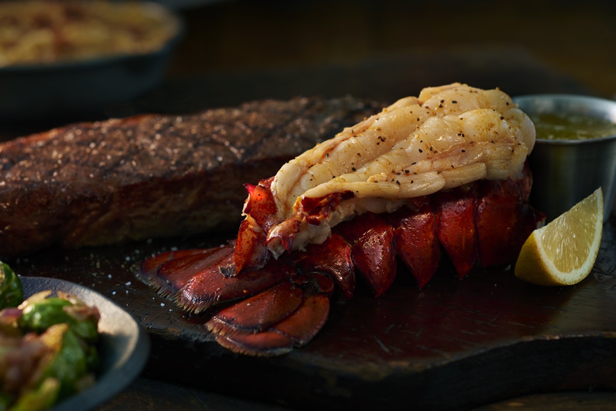 Order Twin Cold-Water Atlantic Lobster Tails food online from Black Angus Steakhouse store, Mesa on bringmethat.com