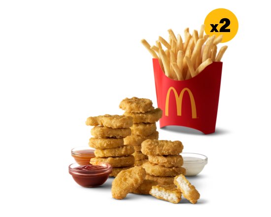Order 20 McNuggets & 2 Medium Fries food online from Mcdonald store, Lagrangeville on bringmethat.com