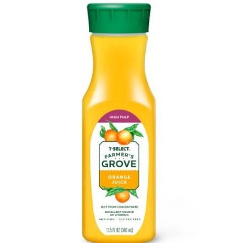 Order 7 Select Farmers Grove Orange Juice - Pulp 11.5oz food online from 7-Eleven store, Lynchburg on bringmethat.com