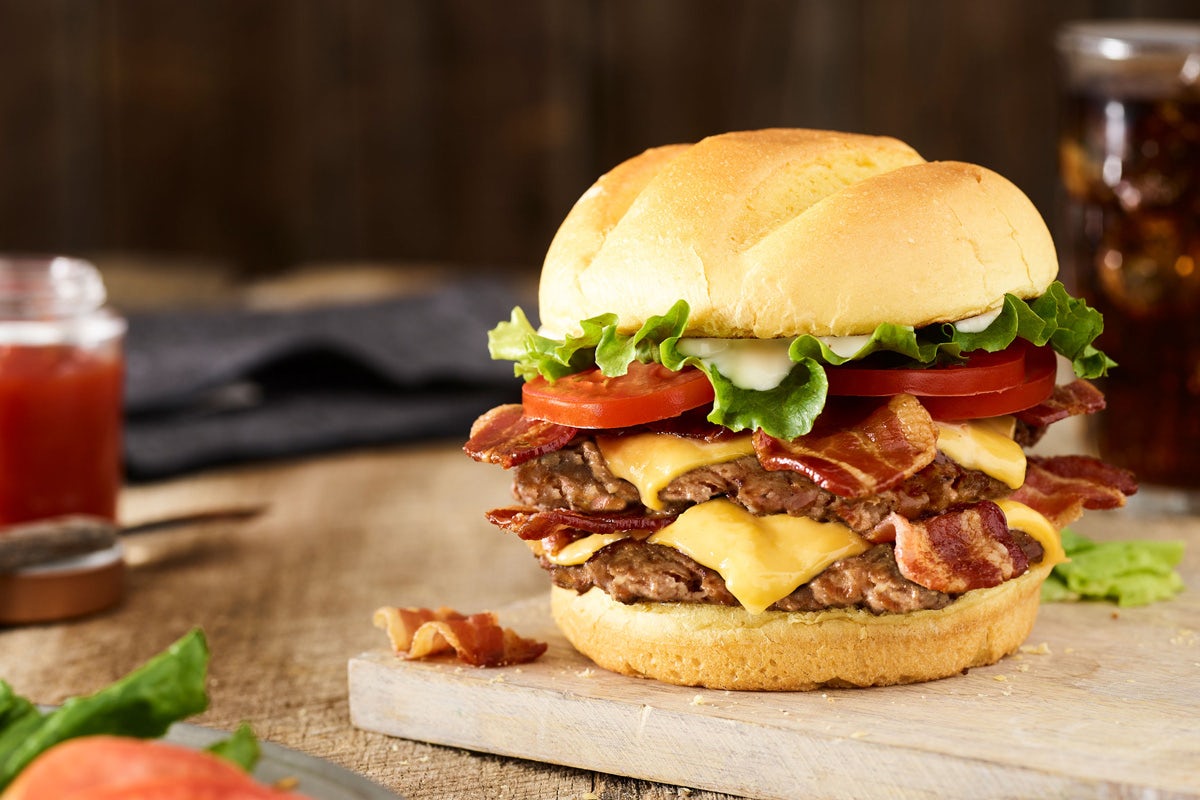 Order DOUBLE BACON SMASH® TURKEY BURGER food online from Smashburger store, Wantagh on bringmethat.com