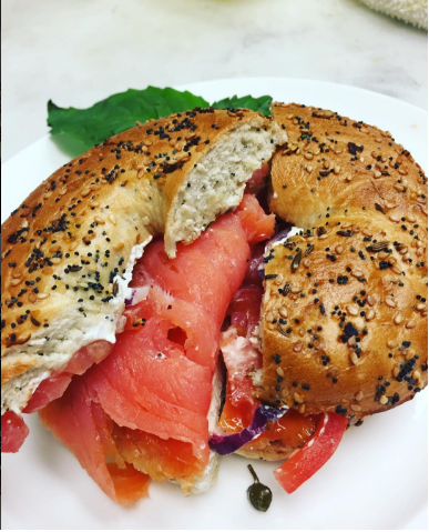 Order Bagel with Lox, Cream Cheese, Tomato, Onion and Capers food online from Citrus on Sunset #2 store, West Hollywood on bringmethat.com
