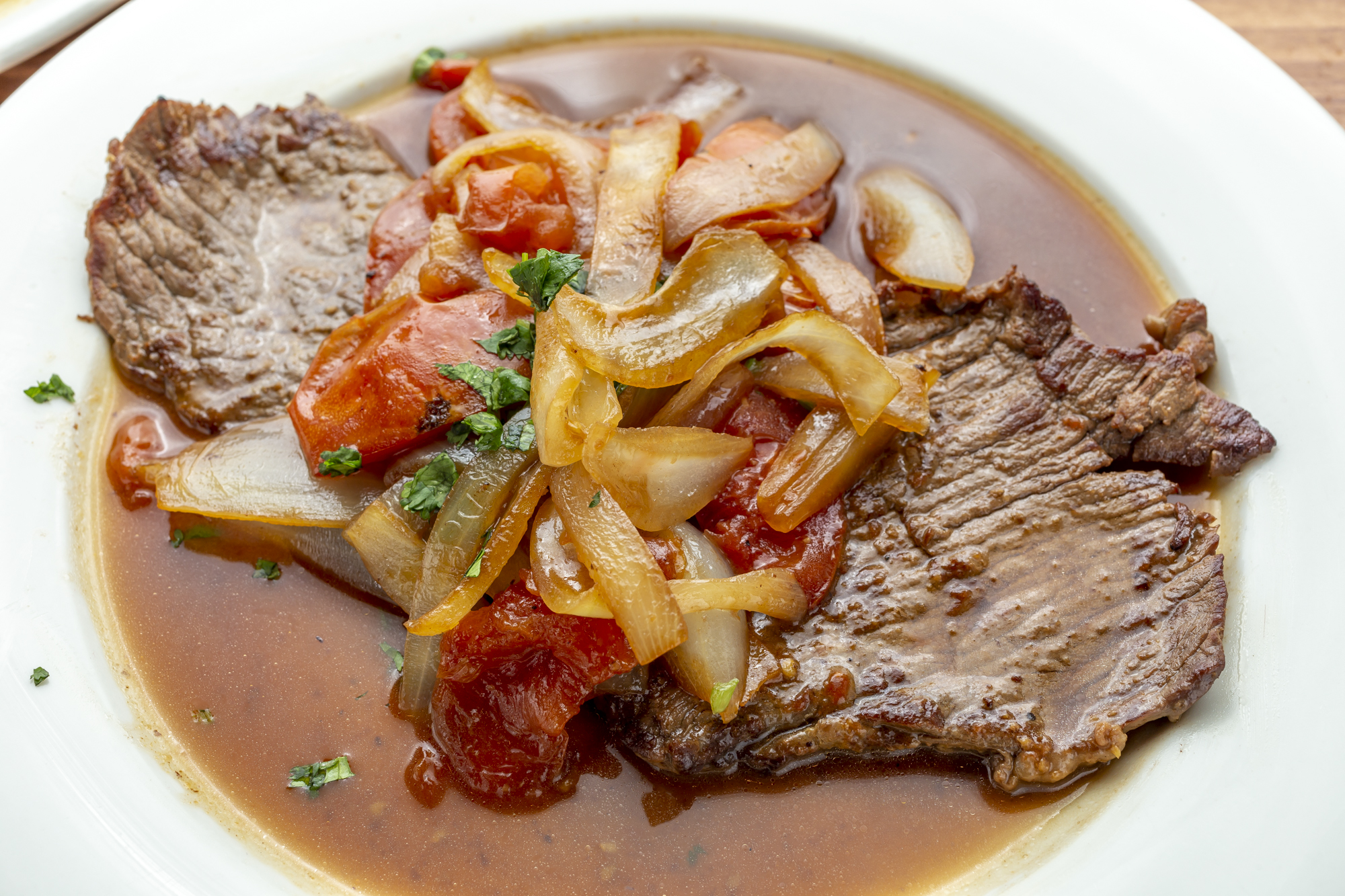 Order Bistec Encebollado food online from Riko Peruvian Cuisine store, Queens on bringmethat.com