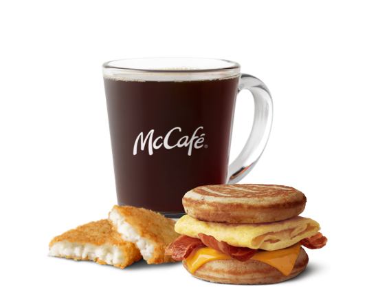 Order Bacon Egg Cheese McGriddle Meal food online from McDonald's store, Anchorage on bringmethat.com