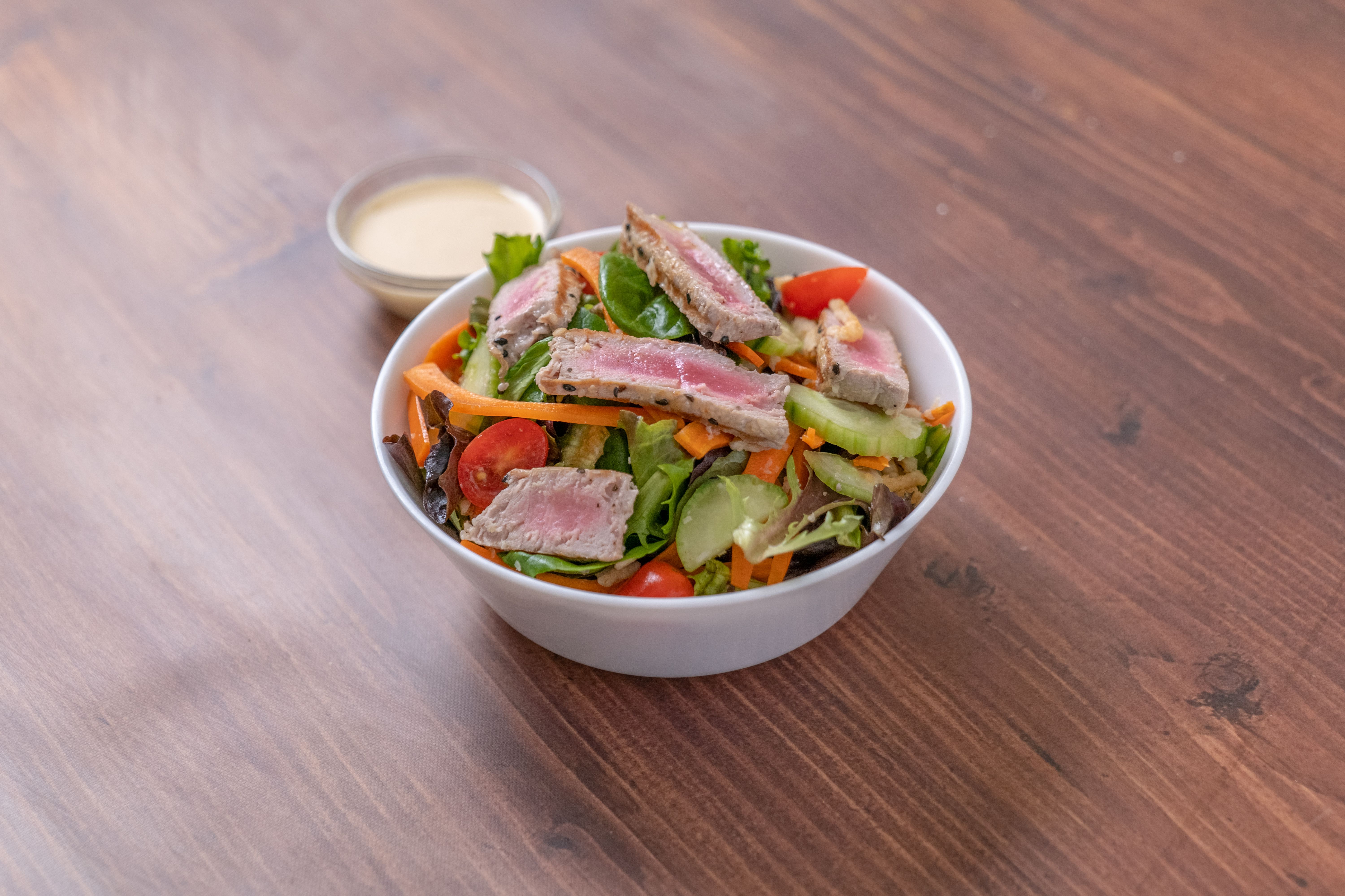 Order Sesame Crusted Ahi Tuna Salad food online from Vienna Cafe store, Los Angeles on bringmethat.com