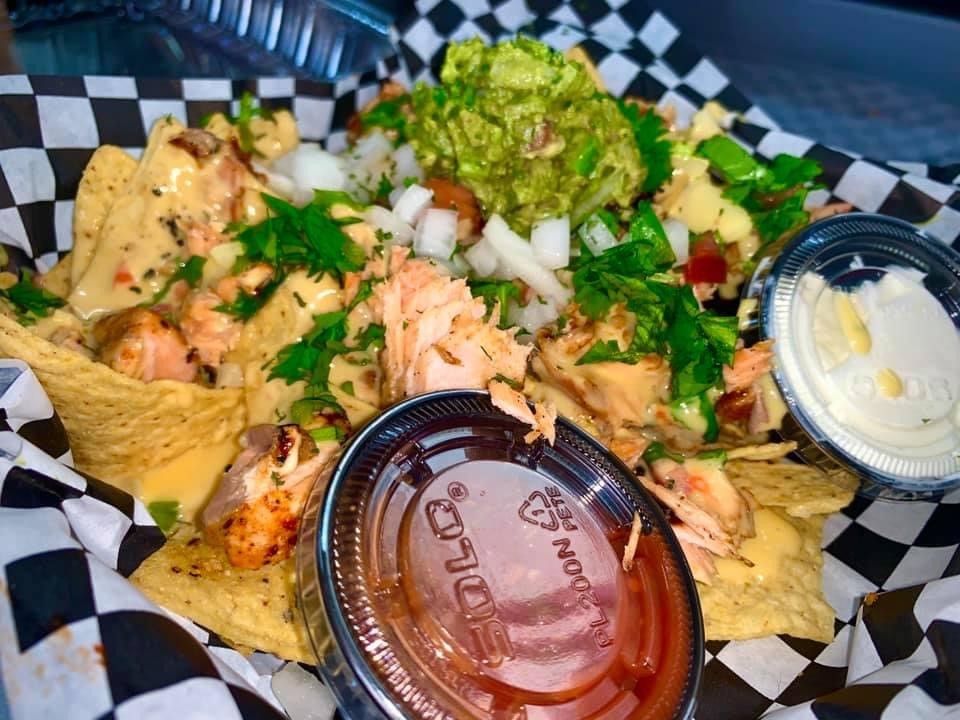 Order Salmon Nachos food online from Boil Bar Deluxe store, Houston on bringmethat.com