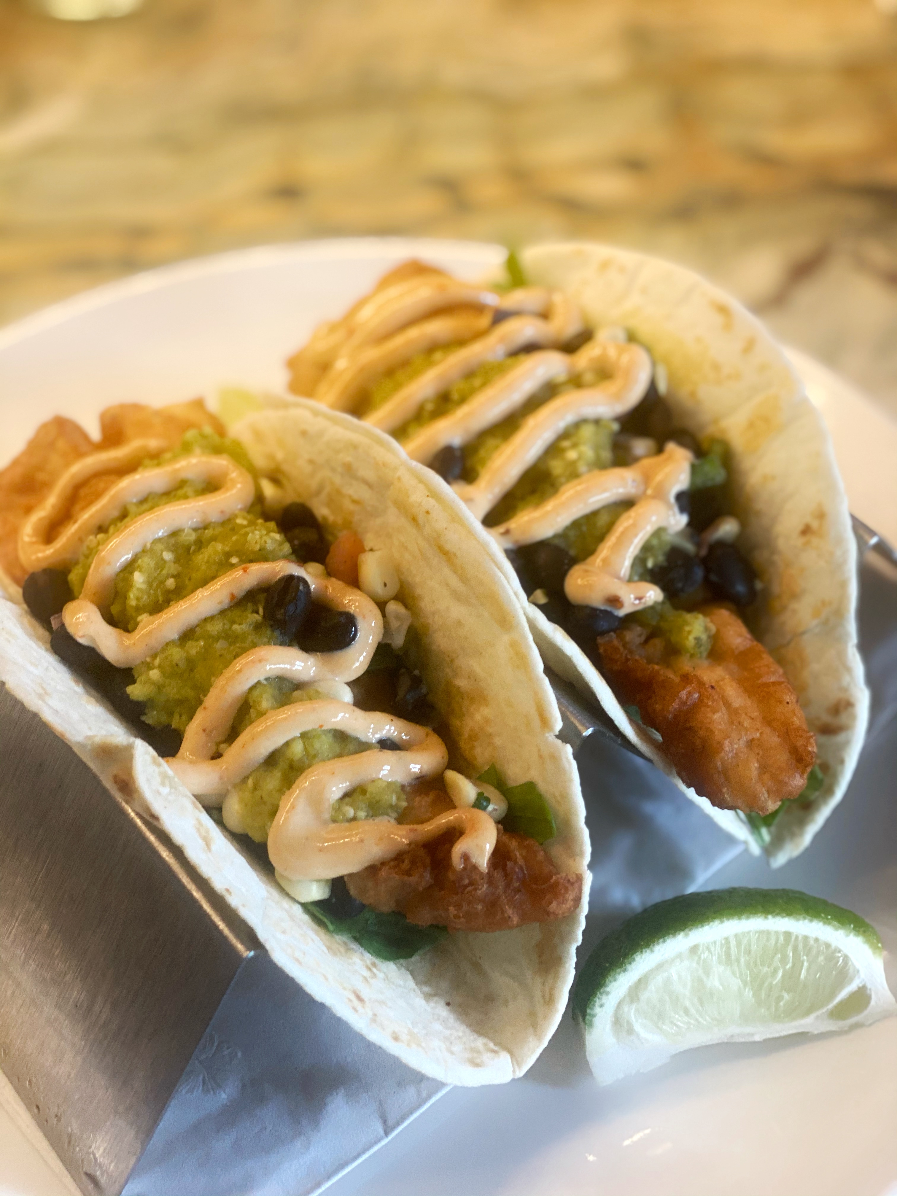 Order 3 BAJA FISH TACOS food online from Keg & Lantern Brewing store, Brooklyn on bringmethat.com