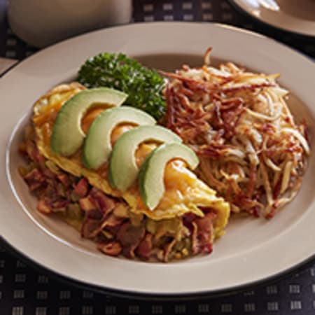 Order Melting Pot Omelette food online from Hof Hut store, Long Beach on bringmethat.com