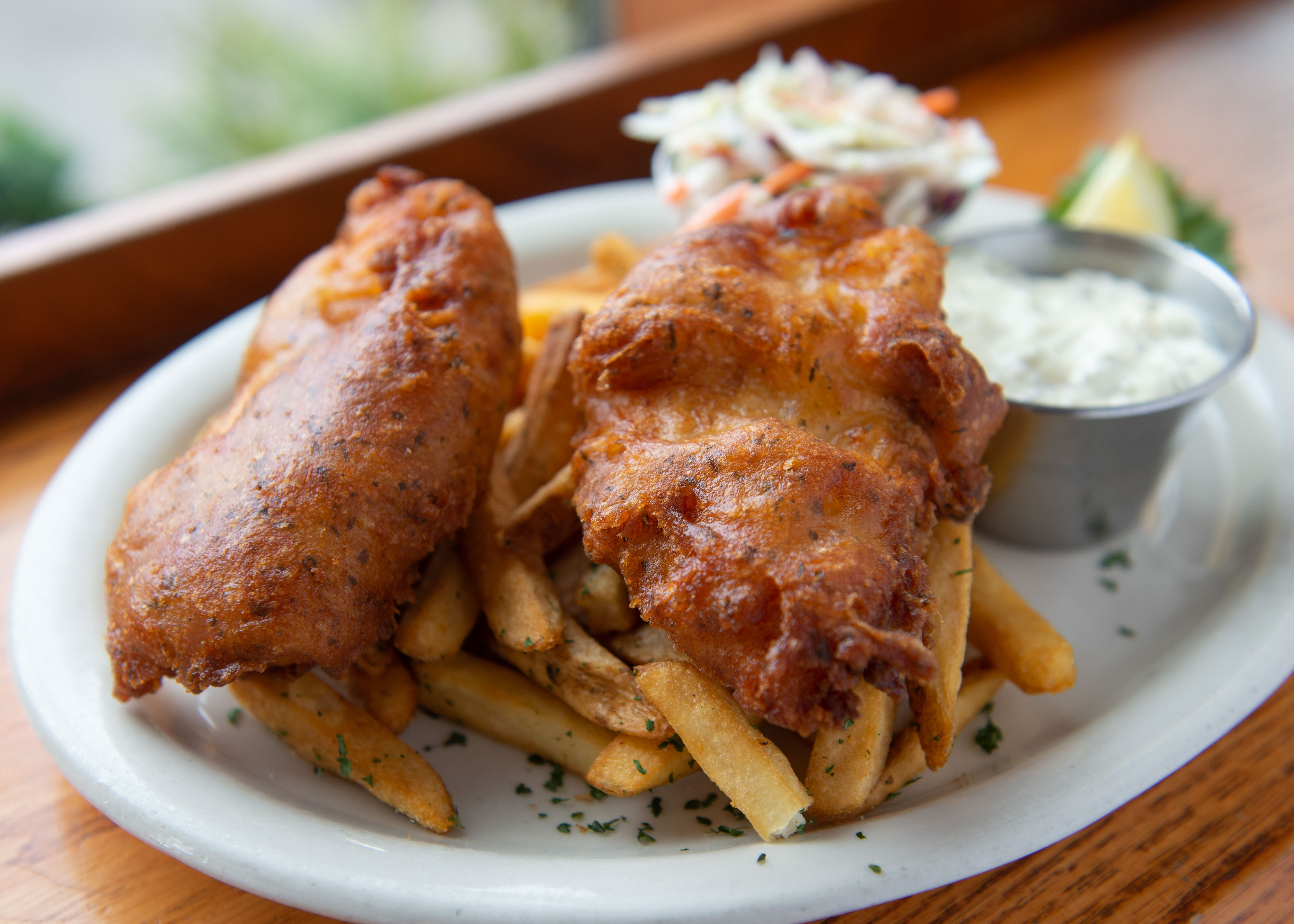 Order Luna Fish & Chips Plate food online from Elliott Bay Brewhouse & Pub store, Burien on bringmethat.com