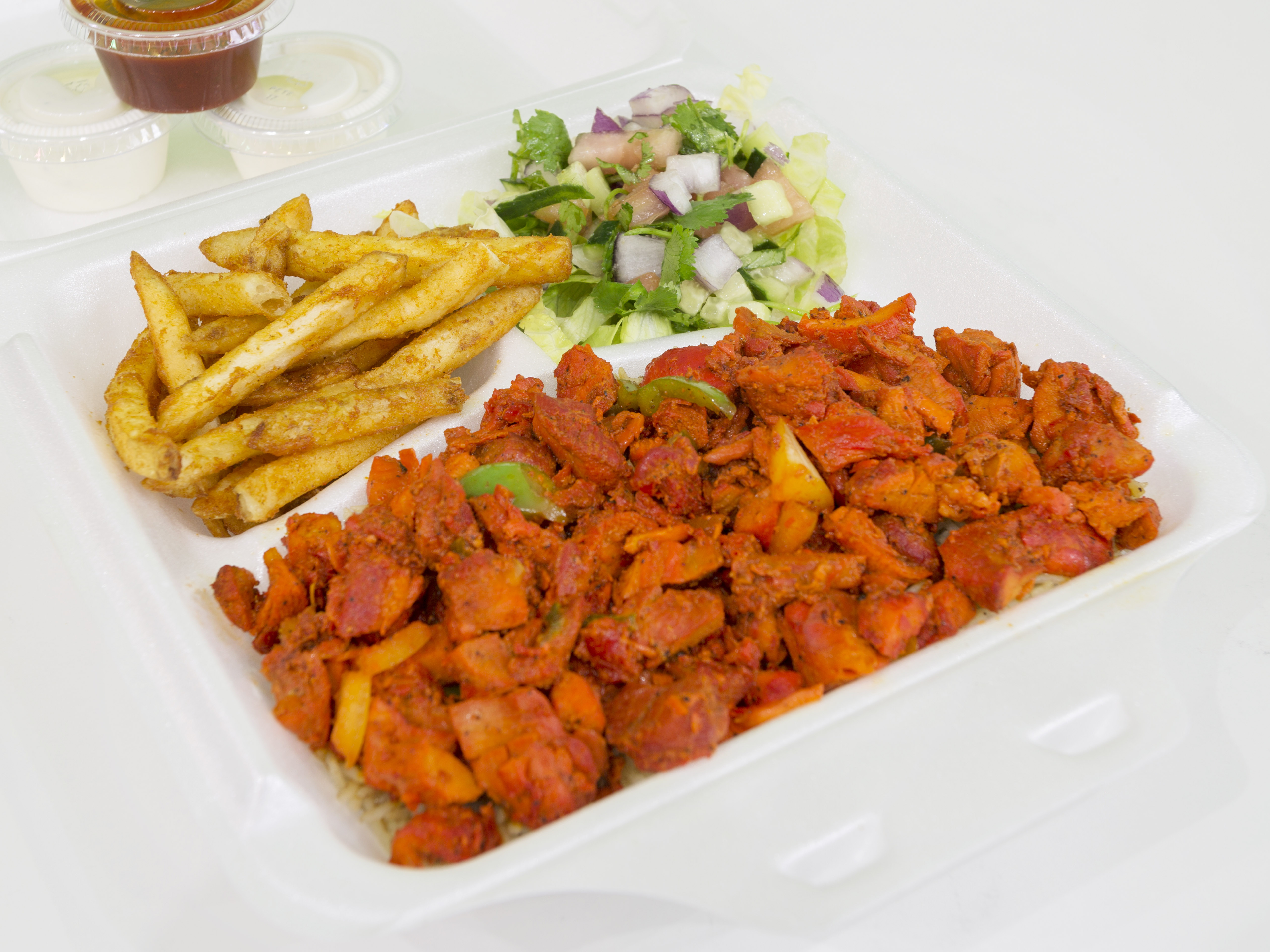 Order Chicken Over Rice Platter food online from Halal Munchies store, Queens on bringmethat.com