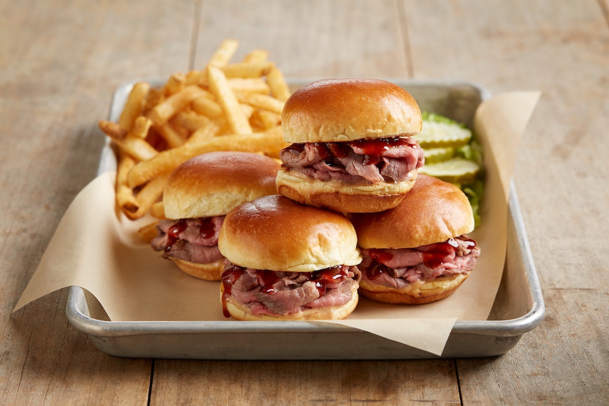 Order BBQ Tri-Tip Sliders With Fries* food online from BJ's Restaurant & Brewhouse store, Waco on bringmethat.com