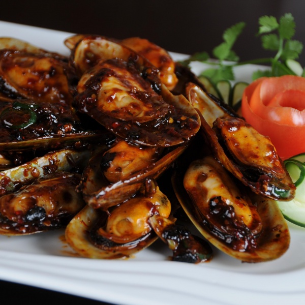 Order H4. Fresh Mussels with Black Bean Sauce food online from Shu Han Ju Chinese Restaurant store, New York on bringmethat.com