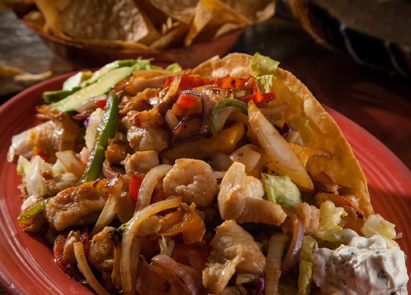 Order Seafood Taco Salad food online from Pepe's Mexican Food store, Montrose on bringmethat.com