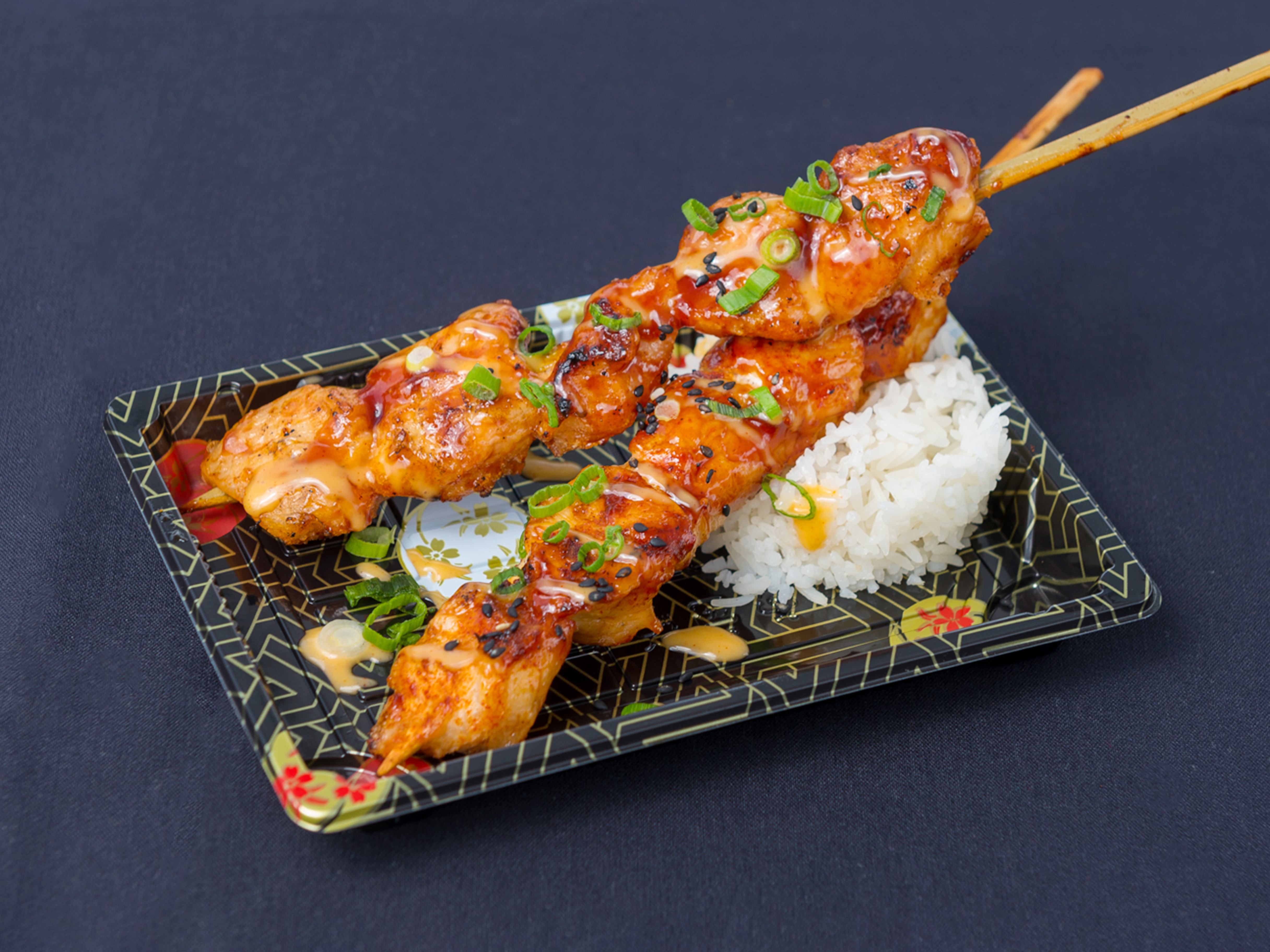 Order Teriyaki Glazed Chicken Kebab ( 2  Pcs) food online from Wok N Kebab Asian Street Fare store, Oviedo on bringmethat.com