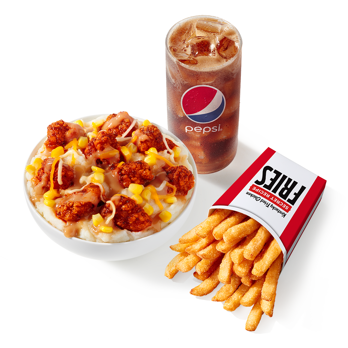 Order Spicy Famous Bowl Meal food online from KFC store, Burleson on bringmethat.com