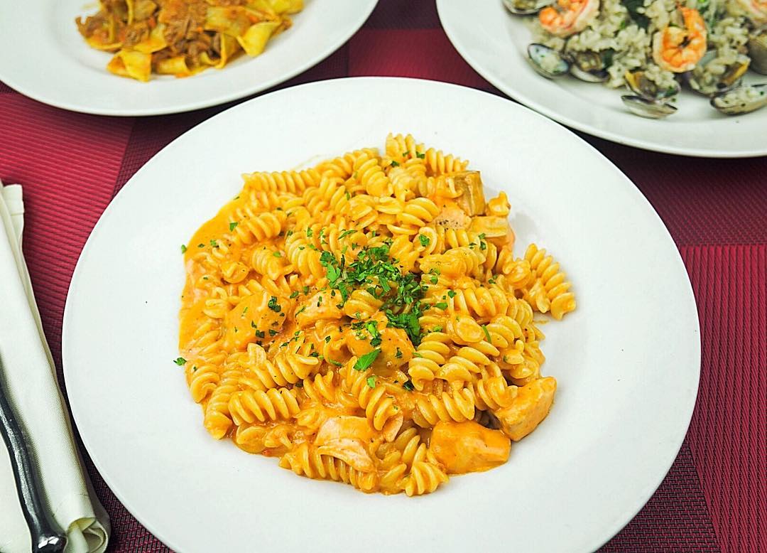 Order Fusilli Al Salmone food online from Tramonto Bistro store, Malibu on bringmethat.com