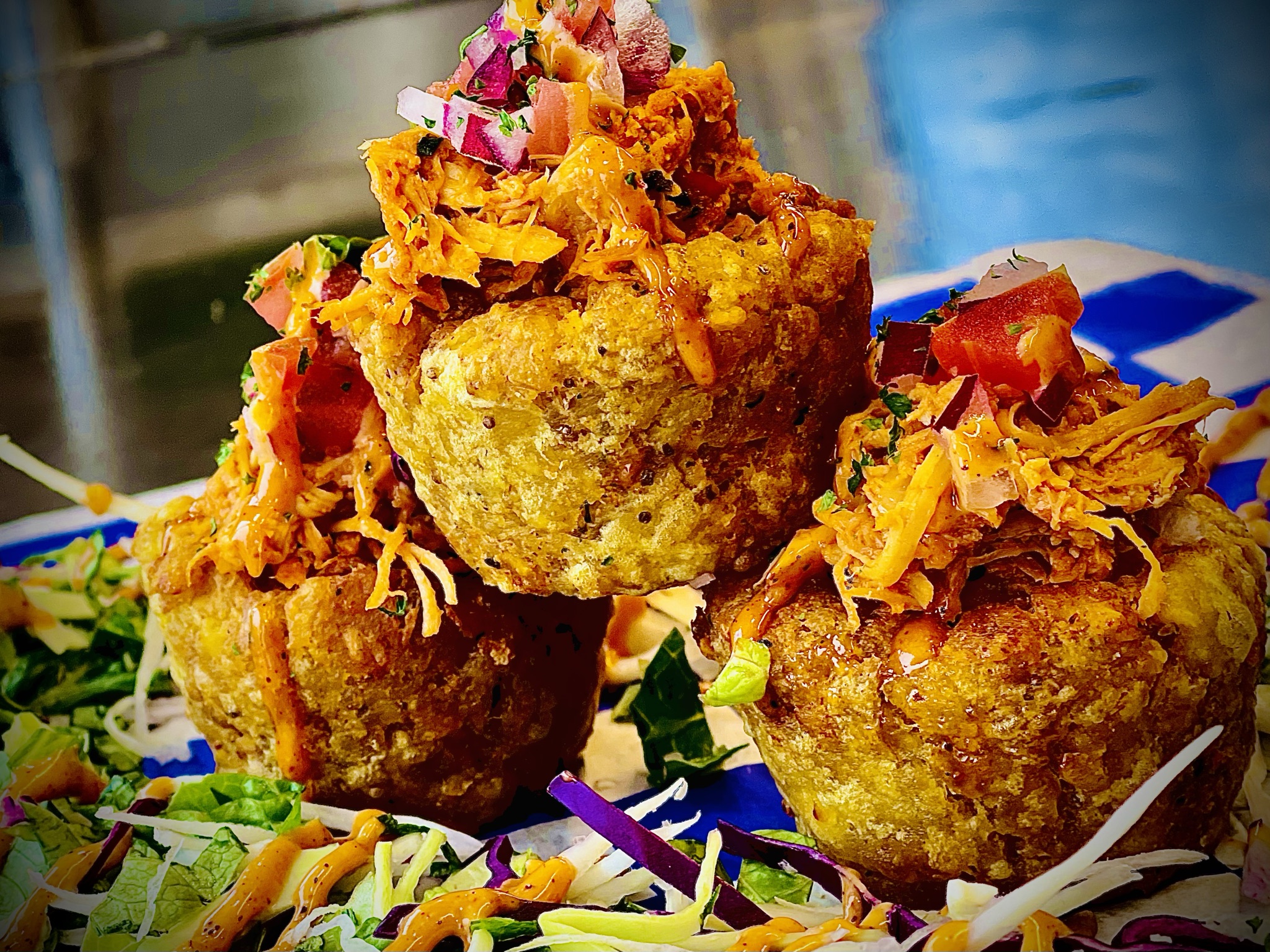 Order Mofonquitos with Shredded Chicken food online from Manjares Del Caribe store, Randolph on bringmethat.com