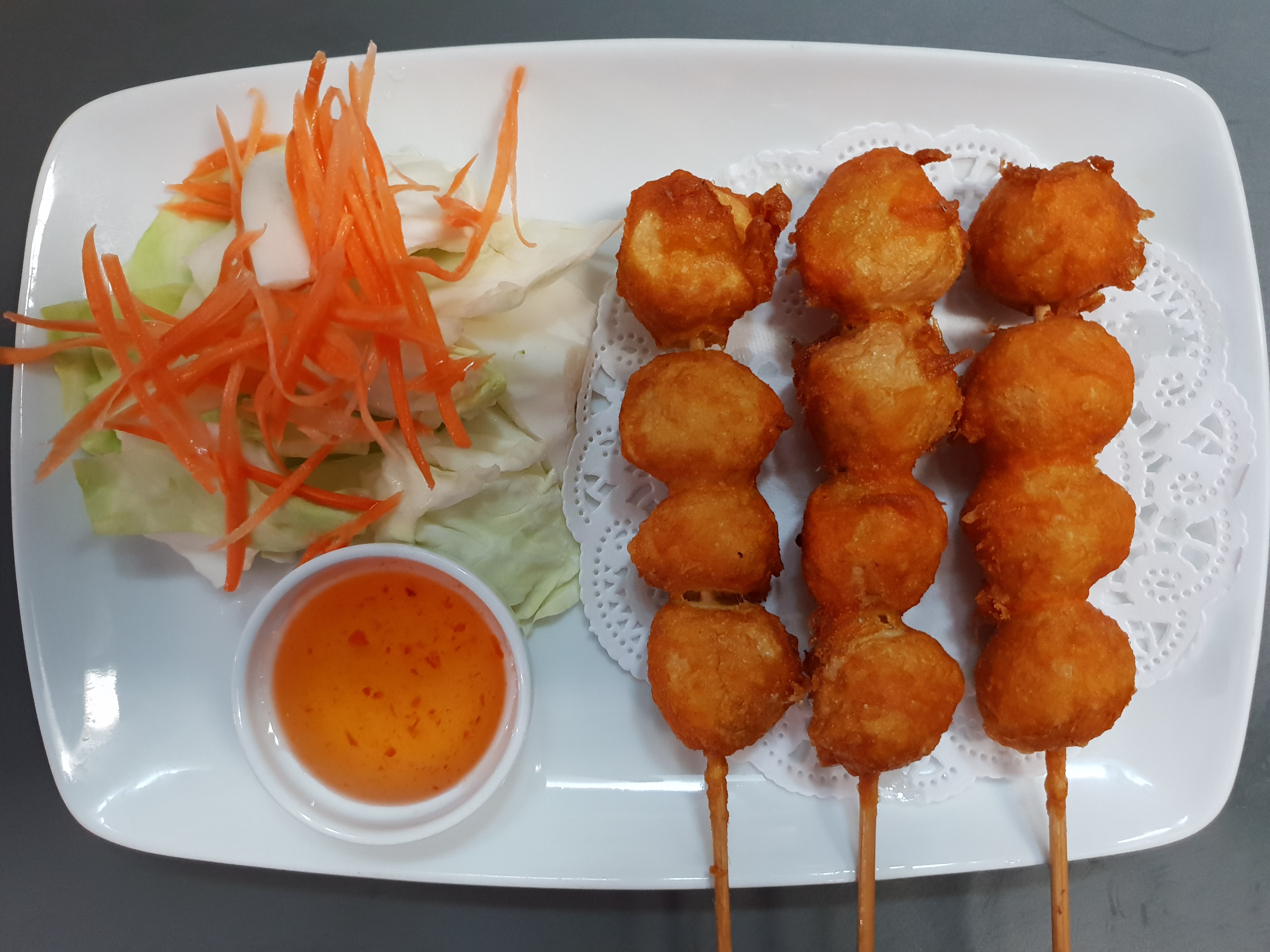 Order 3 Fish Ball Sticks food online from R Haan Thai store, Los Angeles on bringmethat.com