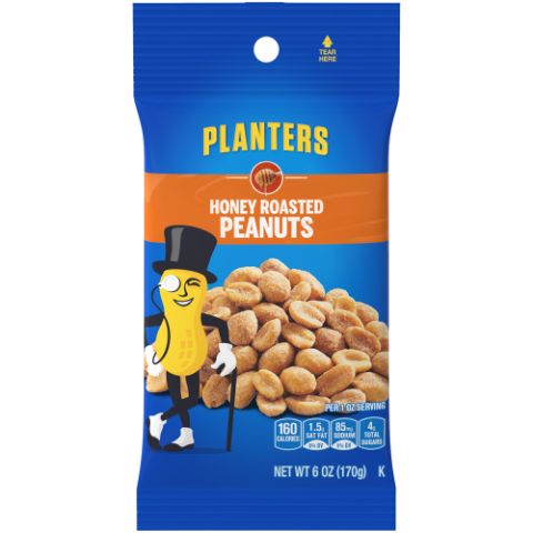 Order Planters Honey Roasted Peanuts 6oz food online from 7-Eleven store, Natick on bringmethat.com