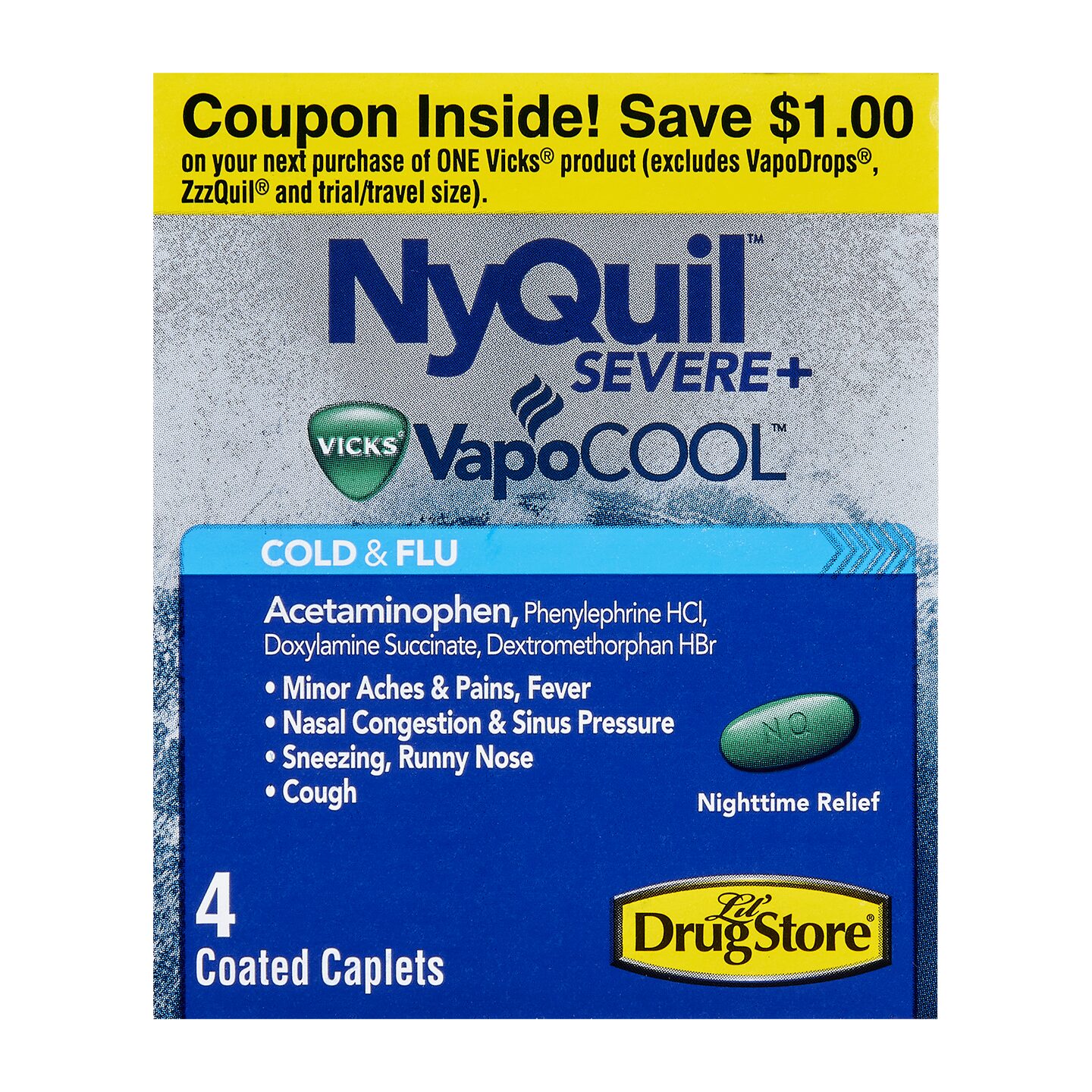Order VICKS NYQUIL 4CT SEVERE Single food online from Sheetz store, Goldsboro on bringmethat.com
