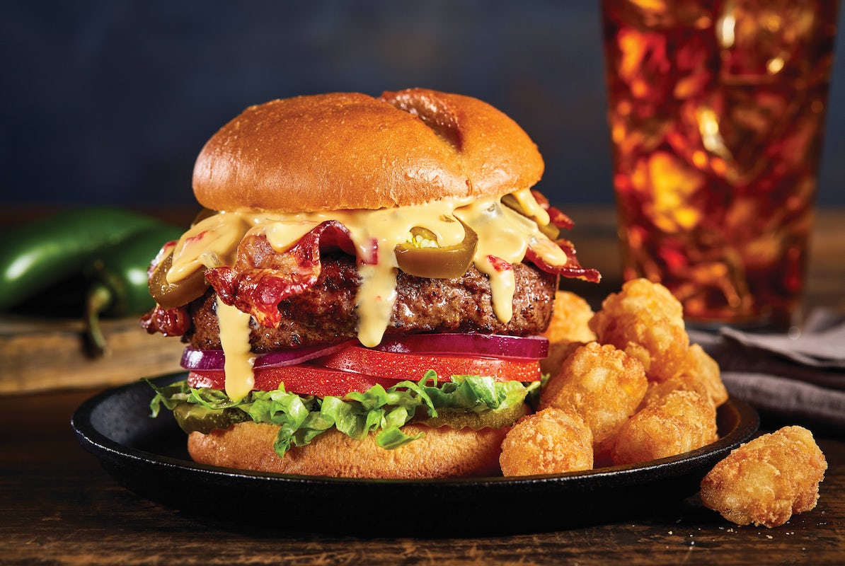 Order Jalapeño Bacon Queso Burger* food online from Ruby Tuesday store, Thomasville on bringmethat.com