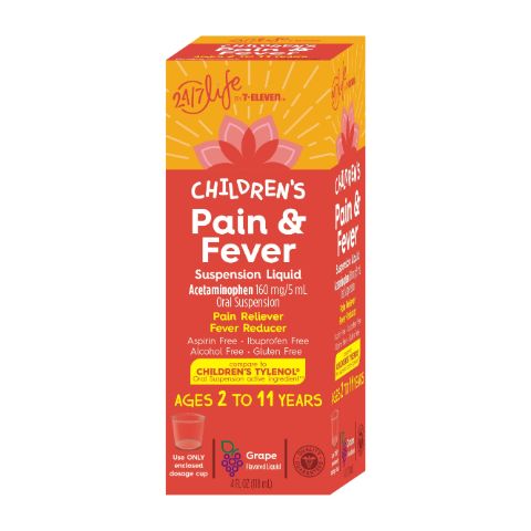 Order 24/7 Life Child Pain and Fever Grape Suspension Lqd food online from 7-Eleven store, Arlington on bringmethat.com
