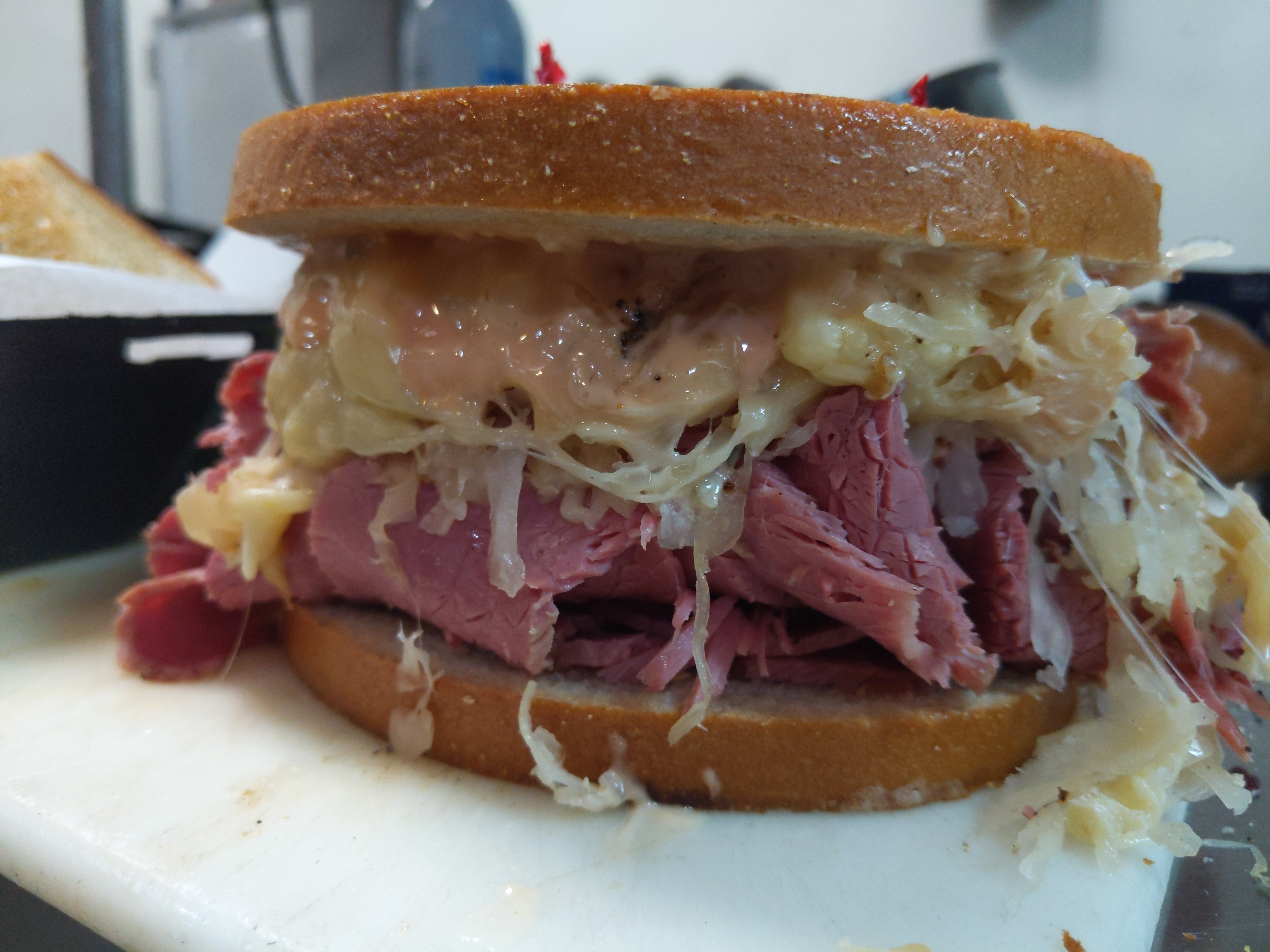 Order Corned Beef Reuben food online from The Kibitz Room store, Cherry Hill on bringmethat.com