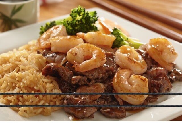 Order 5, Beef and Shrimp Teriyaki Combo food online from Little Tokyo store, Raleigh on bringmethat.com