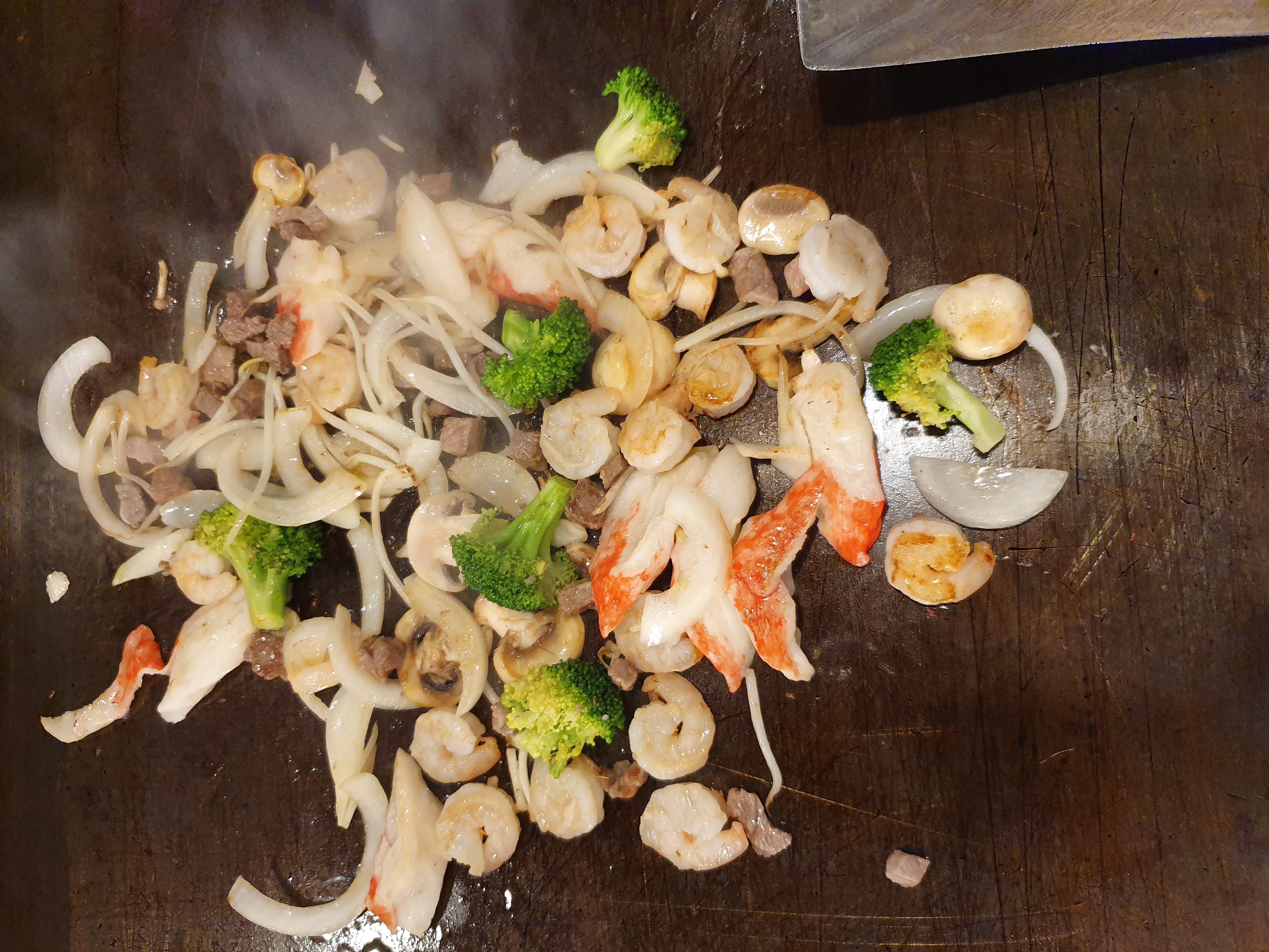 Order 7. Hibachi Steak and Shrimp food online from Lin Garden Chinese & Japanese Cuisine store, Villa Rica on bringmethat.com