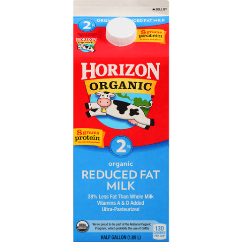 Order Horizon Organic 2% Reduced Fat Milk Half Gallon food online from 7-Eleven store, Alexandria on bringmethat.com