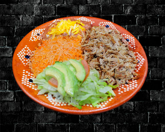 Order 3. Carnitas Combo food online from Rivas Mexican Grill#4 store, Henderson on bringmethat.com