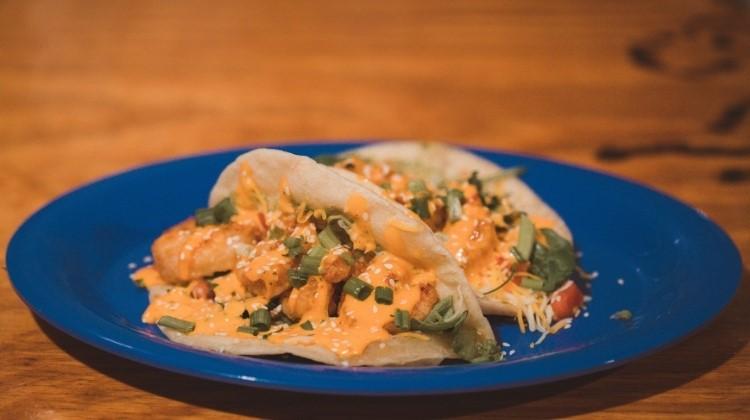 Banging Baja Shrimp Tacos from Cabo Fish Taco Baja Seagrill