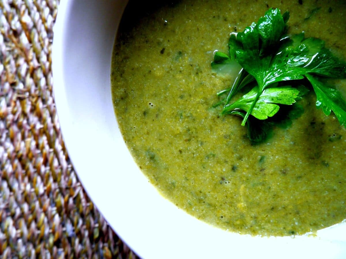 Chicken and Spinach Soup from India Garden Restaurant
