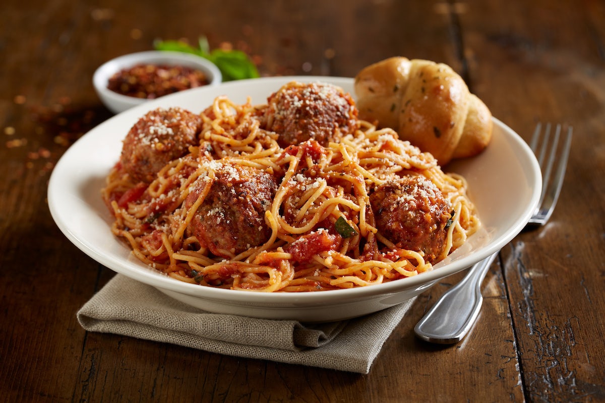 Order Jumbo Spaghetti And Meatballs food online from BJ's Restaurant & Brewhouse store, Waco on bringmethat.com