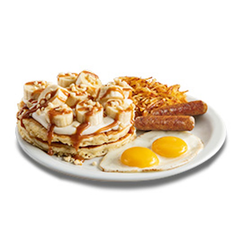 Order It's Bananas Salted Caramel Pancake Breakfast food online from Denny's store, Thomasville on bringmethat.com