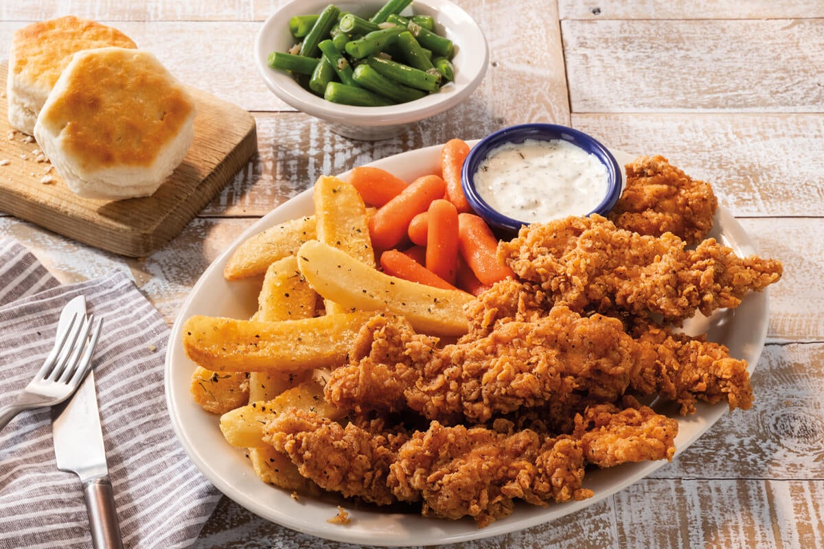 Order Hand-Breaded Fried Chicken Tenders food online from Cracker Barrel store, Rochester on bringmethat.com