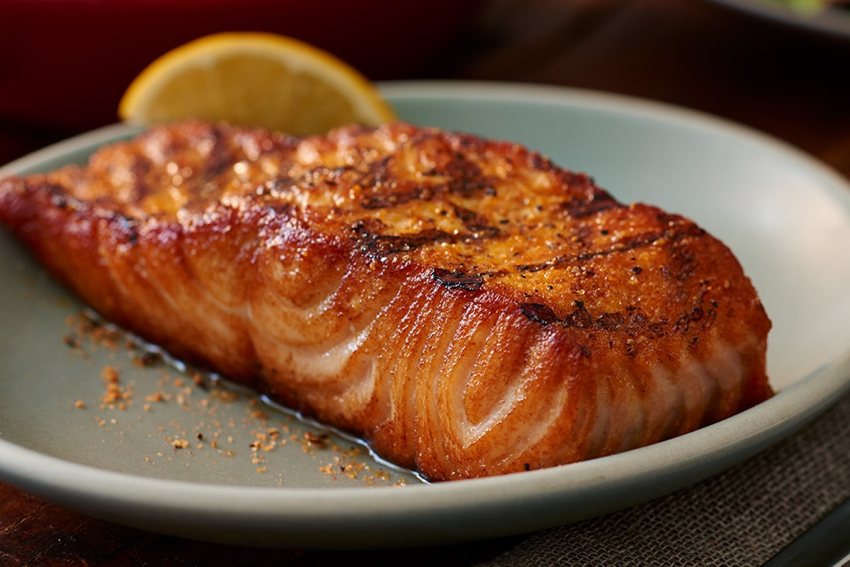 Order Grilled Fresh Salmon food online from Black Angus Steakhouse store, Mesa on bringmethat.com