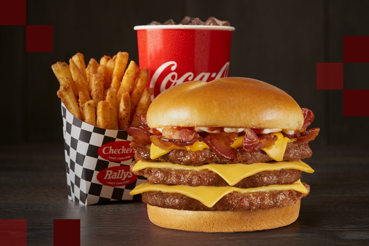 Order Triple Baconzilla!® Combo food online from Checkers store, Linthicum Heights on bringmethat.com