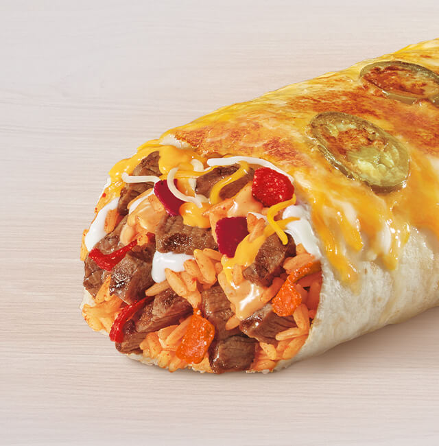 Order Spicy Double Steak Grilled Cheese Burrito food online from Taco Bell store, Proctorville on bringmethat.com
