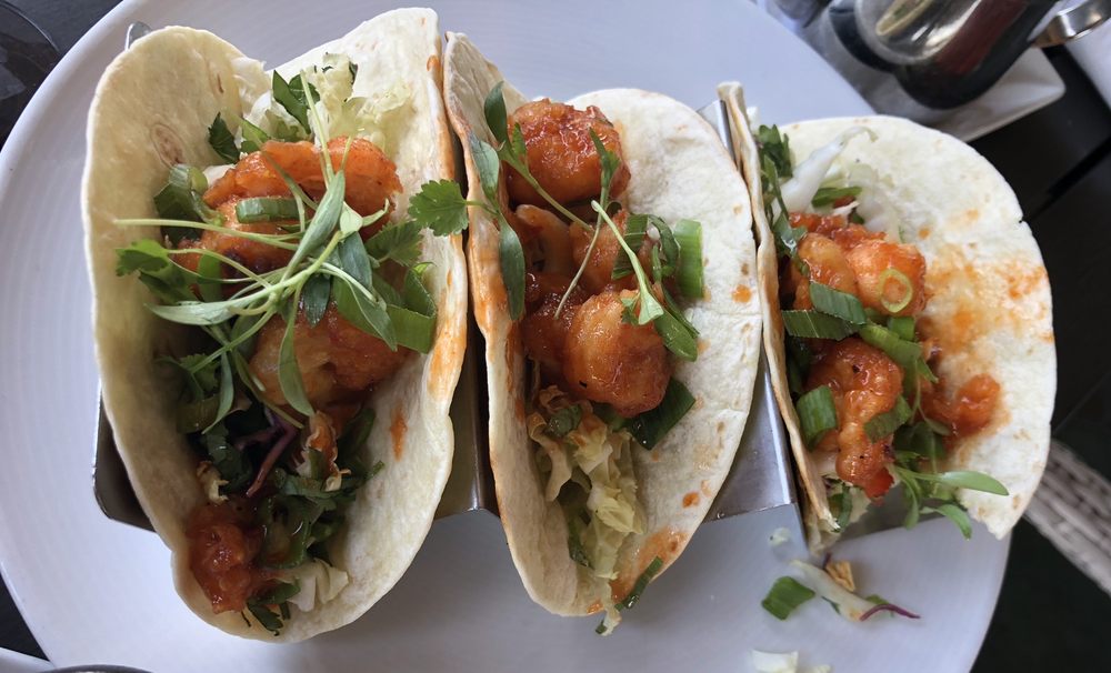 Order Pow Pow Shrimp Tacos food online from The Bungalow Lakehouse store, Sterling on bringmethat.com