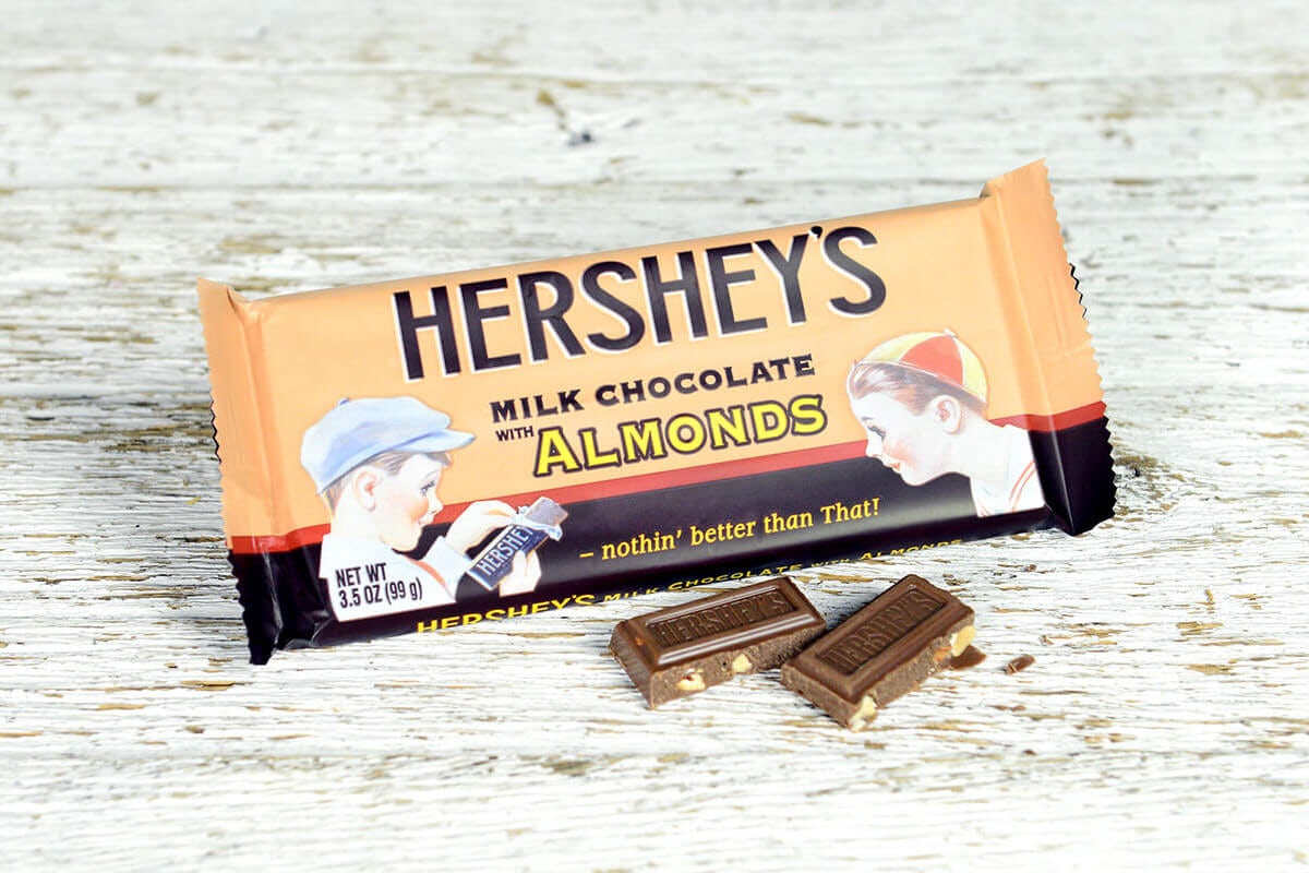 Order Hershey® Milk Chocolate Bar with Almonds food online from Cracker Barrel store, Rochester on bringmethat.com