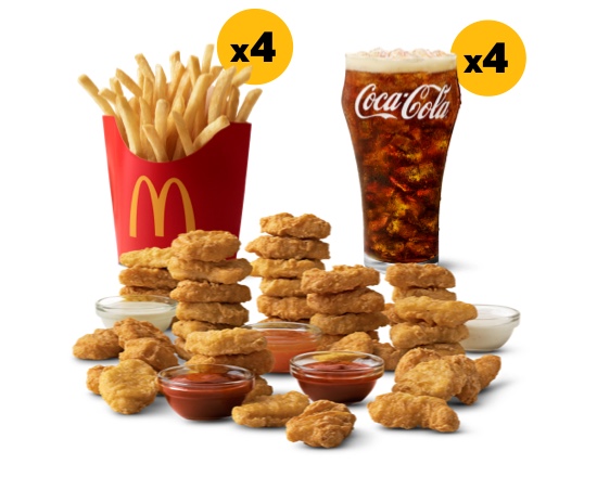 Order 40 Nuggets & 4 Med fry with 4 Drinks - Meal food online from McDonald's store, Cincinnati on bringmethat.com