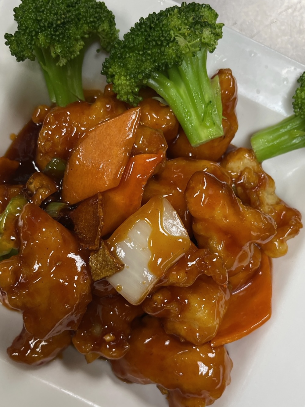 Order L10. Orange Flavored Chicken Lunch Special food online from Shu Han Ju Chinese Restaurant store, New York on bringmethat.com