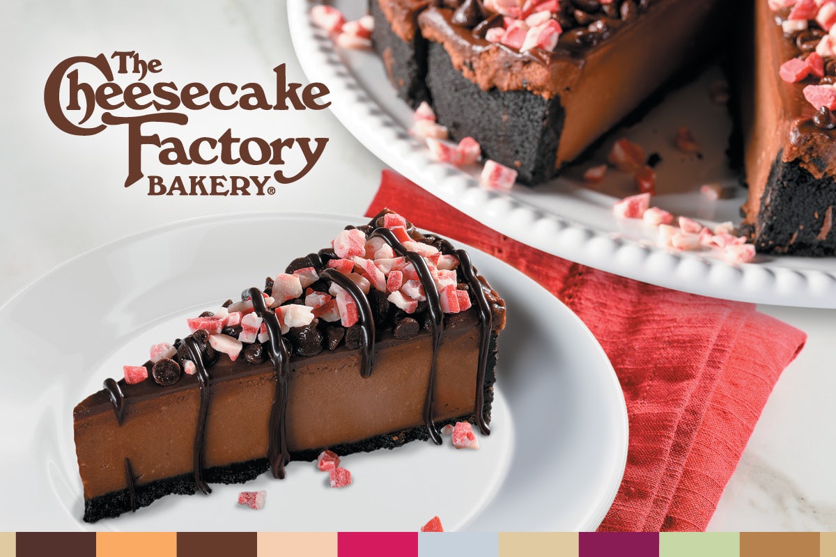 Order The Cheesecake Factory Chocolate Peppermint Crunch Cheesecake food online from Fazoli store, Atlanta on bringmethat.com