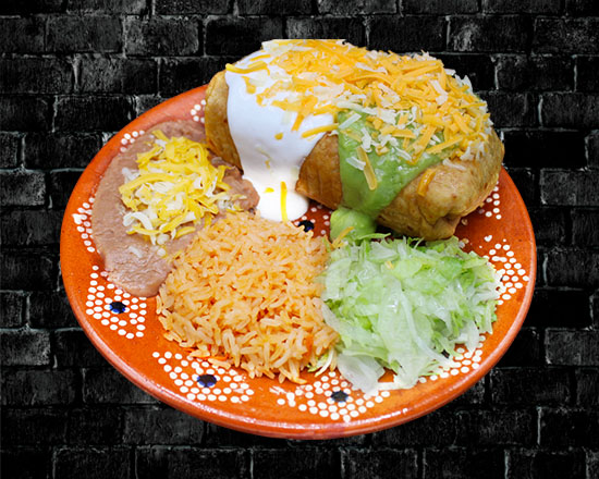 Order 8. Chicken Chimichanga Combo food online from Rivas Mexican Grill#4 store, Henderson on bringmethat.com