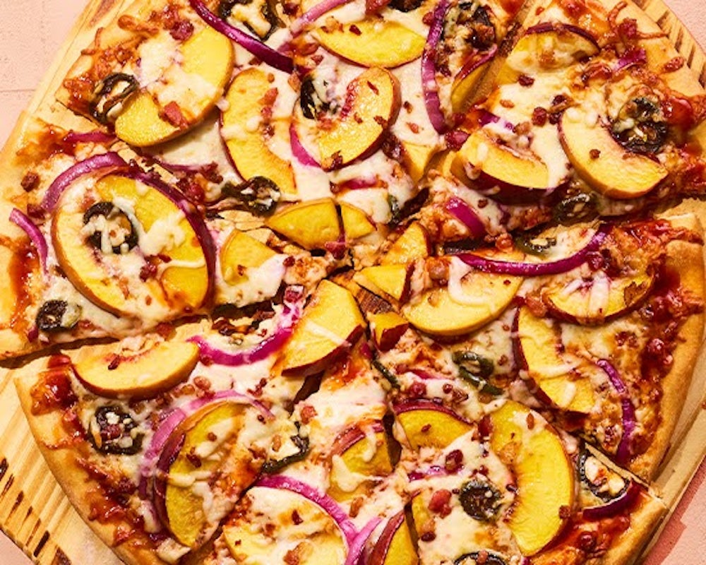 KICKIN' BBQ PEACH PIZZA from Your Pie